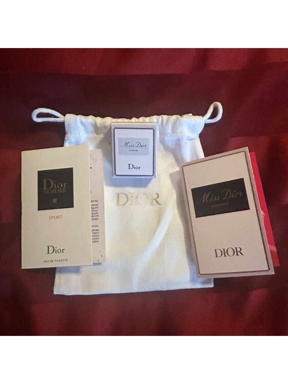 Dior Homme Sport and Miss Dior Set with White Pouch